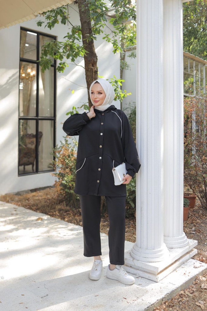 Tracksuit Set Cotton Black