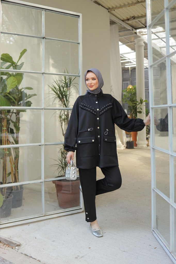 Tracksuit Set Cotton Black