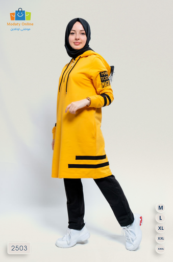 [1103029-2503-YELLOW-L] Tracksuit Set Cotton YELLOW (L)