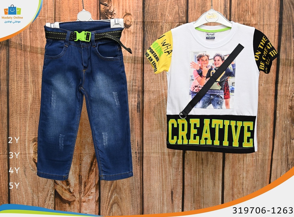 Boy Cotton Set Half Sleeve Pants