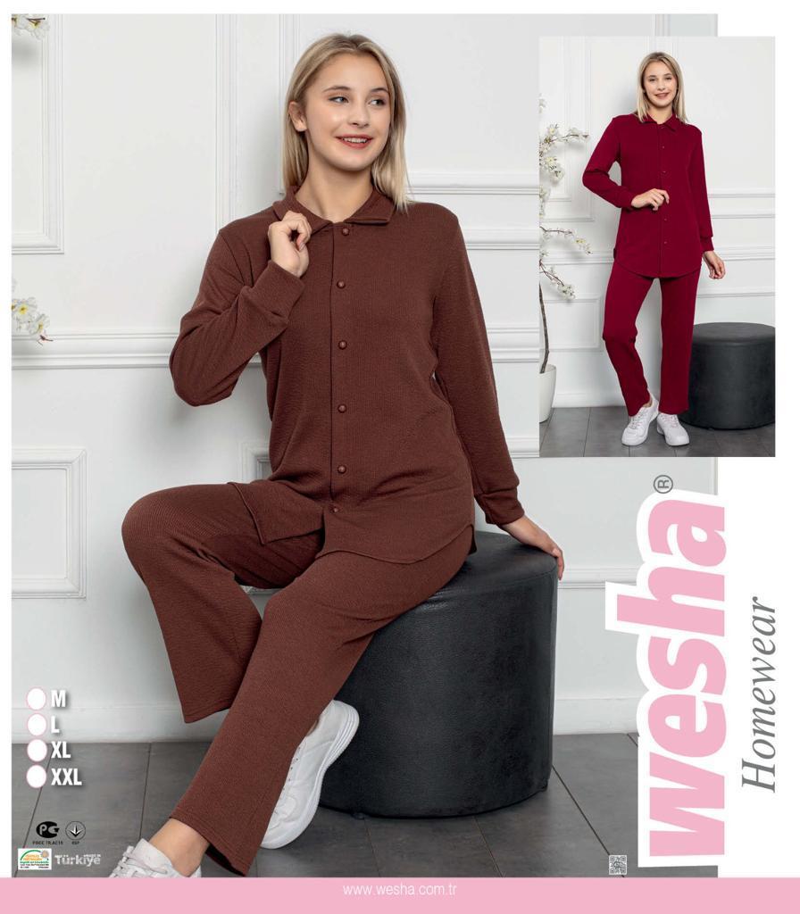 [112024-8004-M-1] Two suit pieces With buttons Brown  (M)