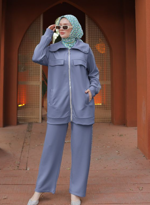 Tracksuit Set Cotton Gray