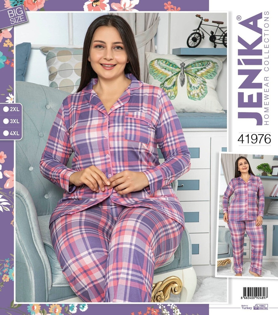 Long Sleeve Pajamas Big Size With Button