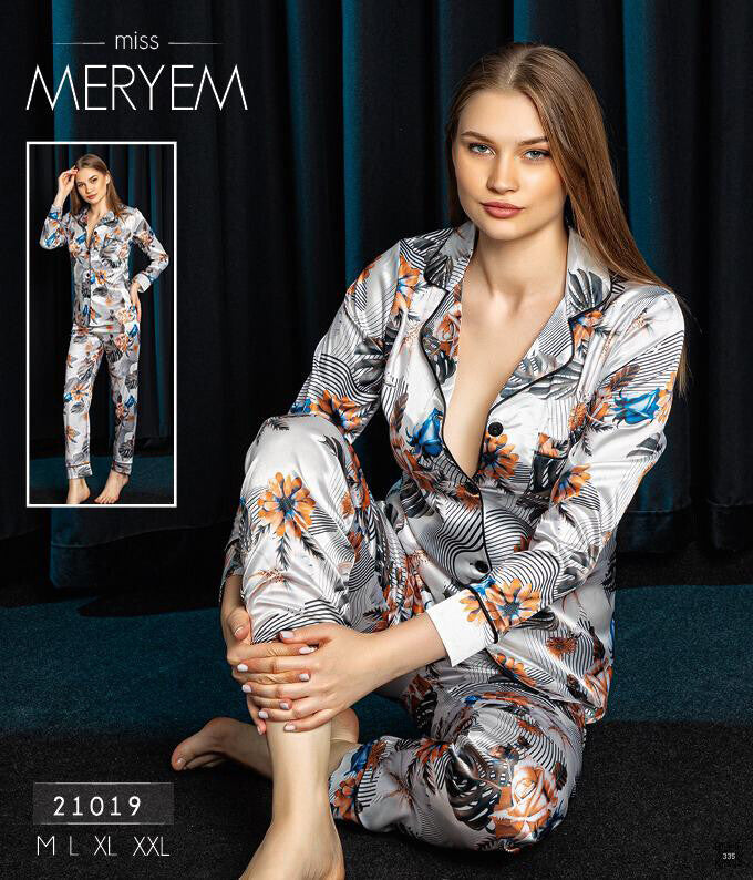 Long Sleeve Pajamas Silk