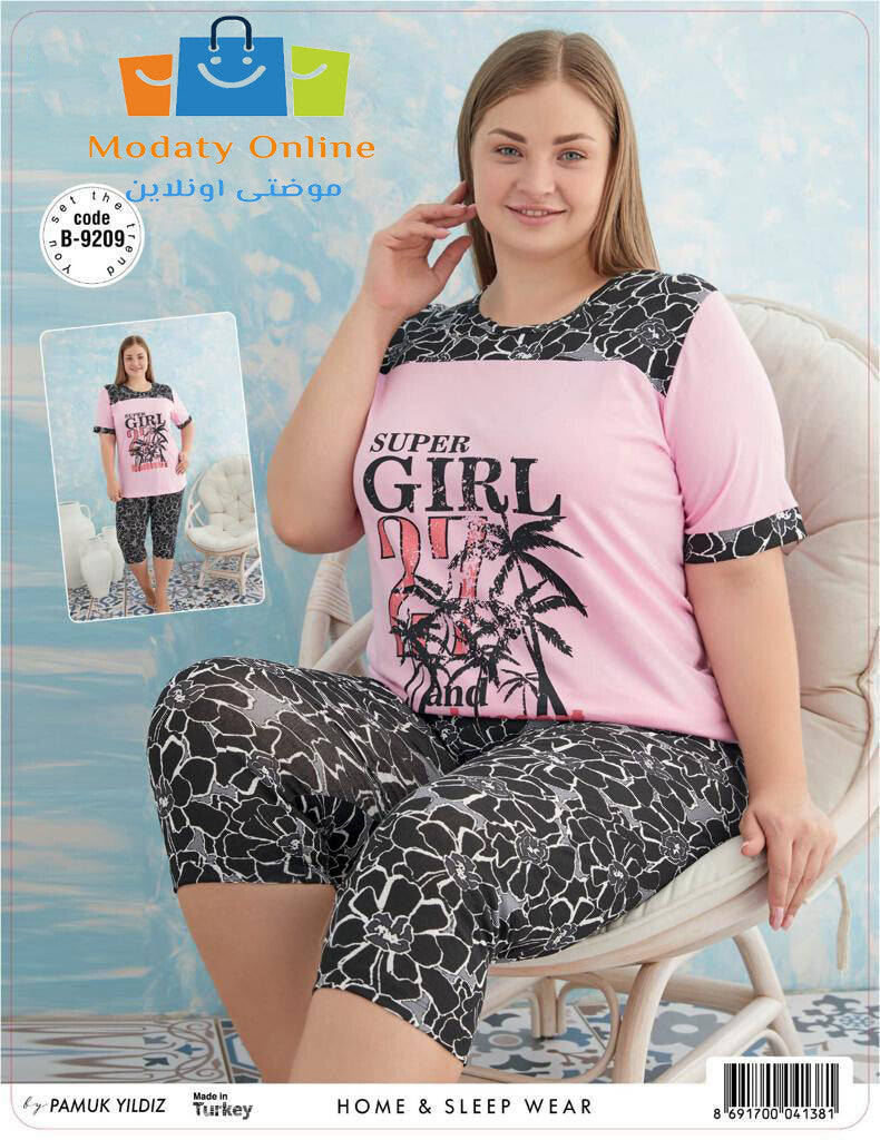 Pajamas Half Sleeve Bermuda Big Size