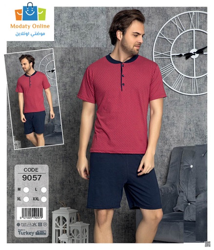 [210101004-9057-XL] Half Sleeve Short Pajamas for Men