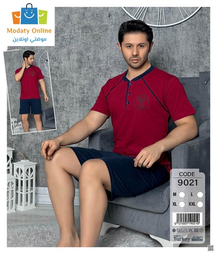 [210101004-9021-2XL] Half Sleeve Short Pajamas for Men
