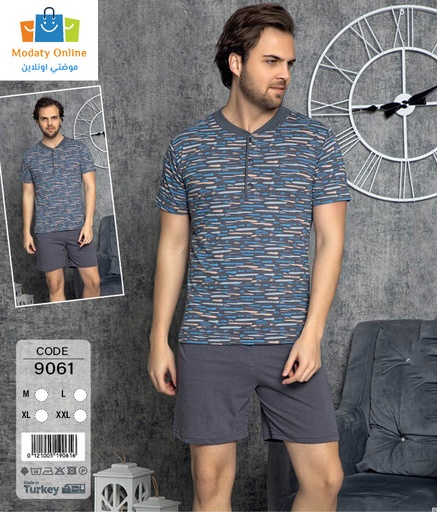 [210101004-9061-L] Half Sleeve Short Pajamas for Men