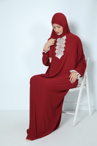 [112024-6009-D-Red] Women's Prayer Clothes D-Red