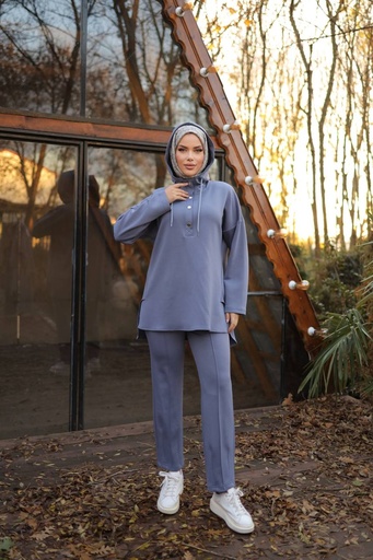 Tracksuit Set Cotton Gray