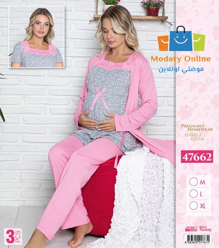 [110102010-47662-M] Pregnant Clothes Pajamas 3 item Set