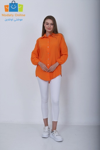 Women's Casual Shirt-Orange
